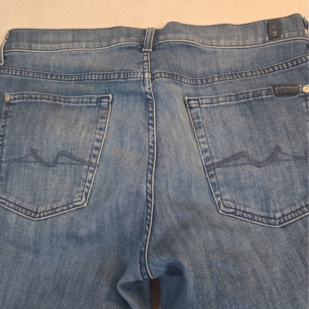 Seven For All Mankind Austyn Mens Straight Leg Jeans Med Wash Whisker Size 34/29 - Picture 13 of 14